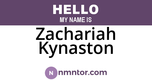 Zachariah Kynaston