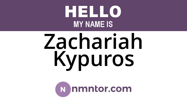 Zachariah Kypuros