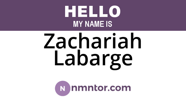 Zachariah Labarge