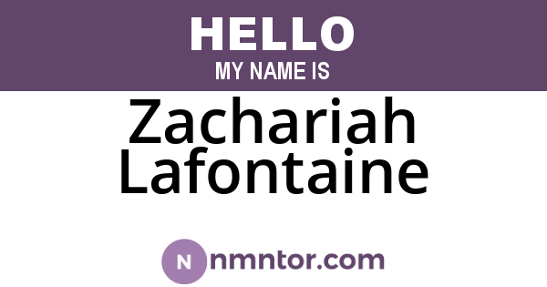Zachariah Lafontaine
