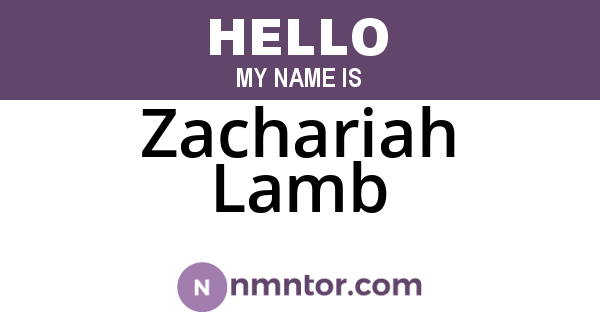 Zachariah Lamb