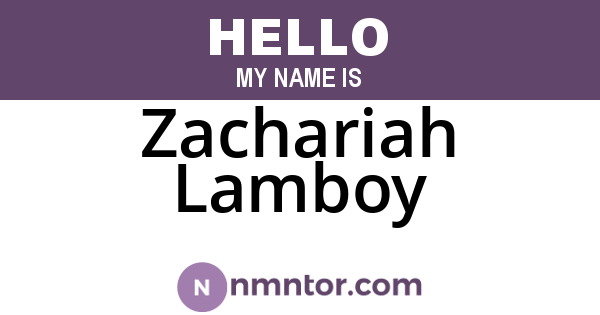 Zachariah Lamboy