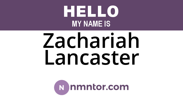 Zachariah Lancaster