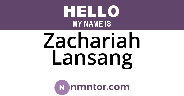 Zachariah Lansang