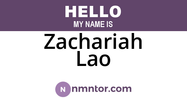Zachariah Lao