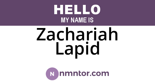 Zachariah Lapid