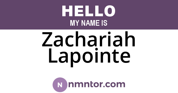 Zachariah Lapointe