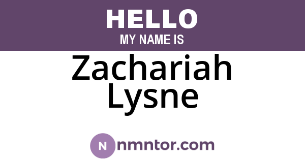 Zachariah Lysne