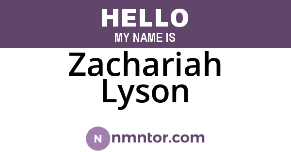 Zachariah Lyson