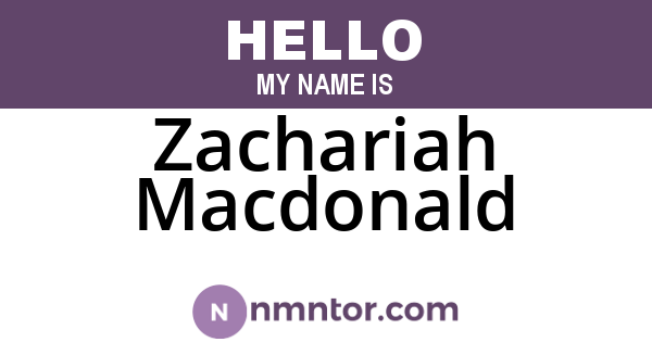 Zachariah Macdonald