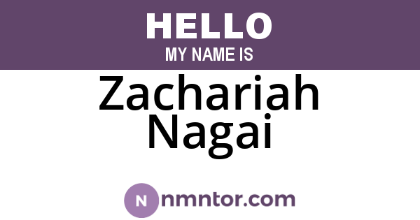 Zachariah Nagai