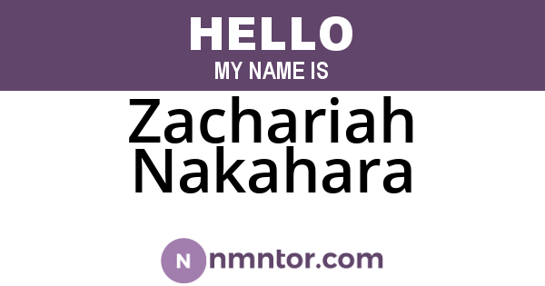 Zachariah Nakahara