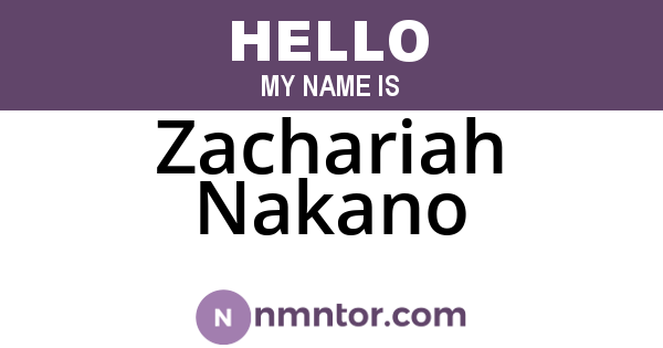 Zachariah Nakano