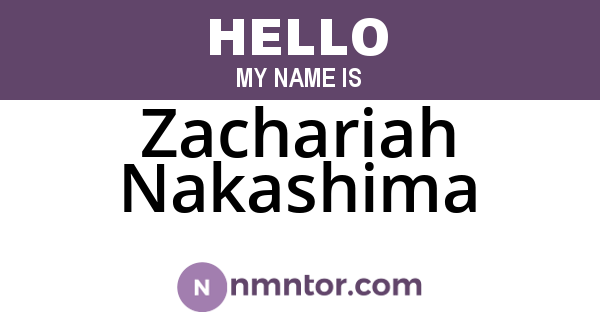 Zachariah Nakashima