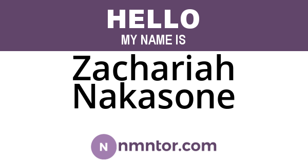 Zachariah Nakasone