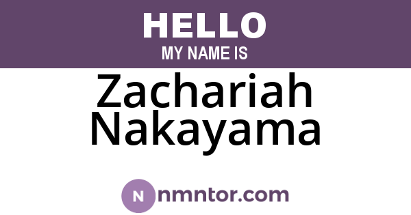 Zachariah Nakayama