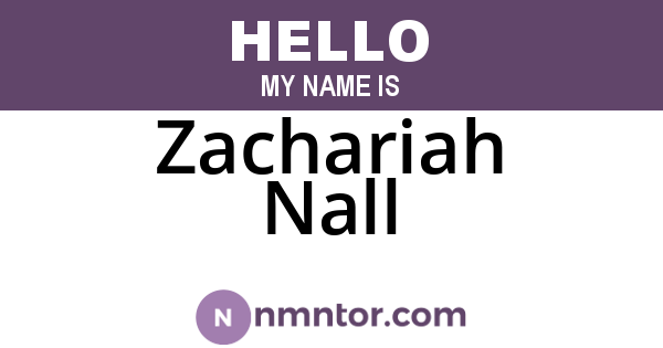 Zachariah Nall