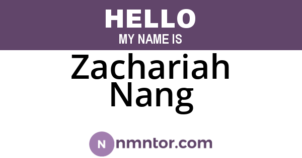 Zachariah Nang