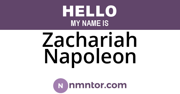 Zachariah Napoleon
