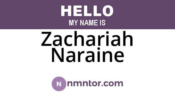 Zachariah Naraine