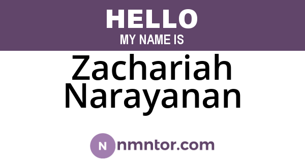 Zachariah Narayanan