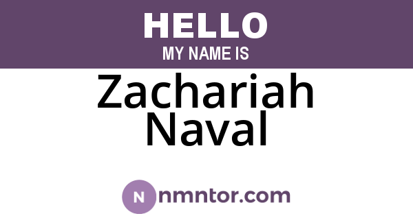 Zachariah Naval