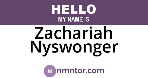 Zachariah Nyswonger