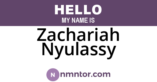 Zachariah Nyulassy