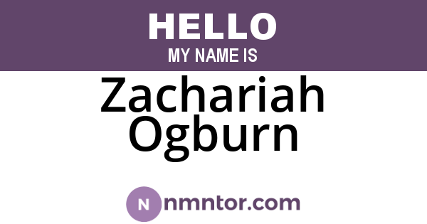 Zachariah Ogburn