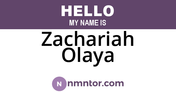 Zachariah Olaya
