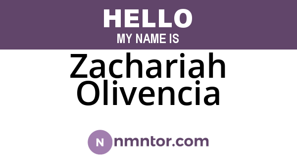 Zachariah Olivencia