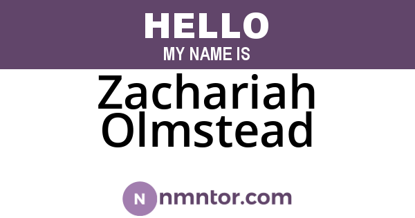 Zachariah Olmstead