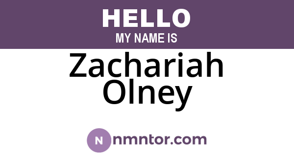 Zachariah Olney