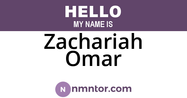 Zachariah Omar