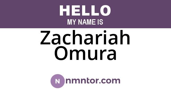 Zachariah Omura