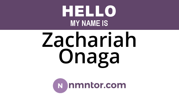Zachariah Onaga