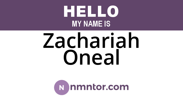 Zachariah Oneal