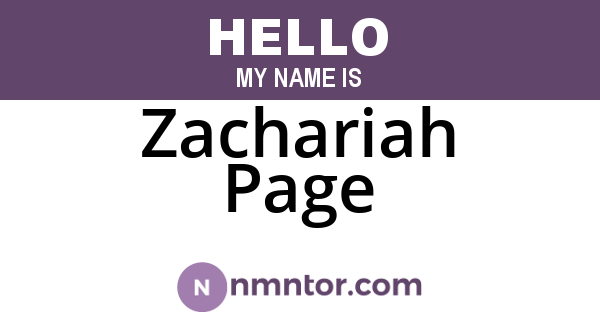 Zachariah Page