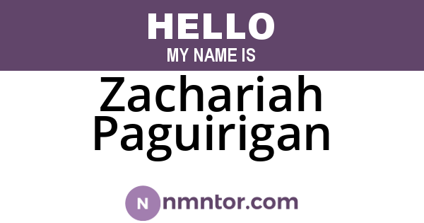 Zachariah Paguirigan