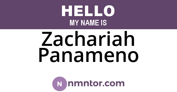 Zachariah Panameno