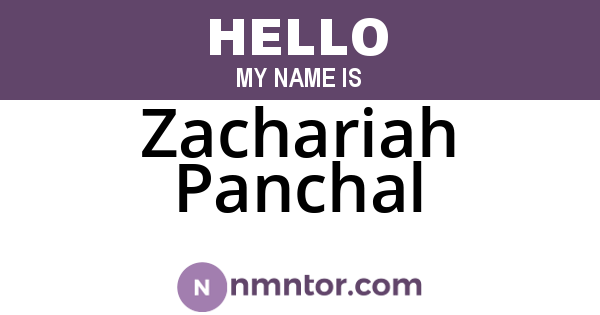 Zachariah Panchal