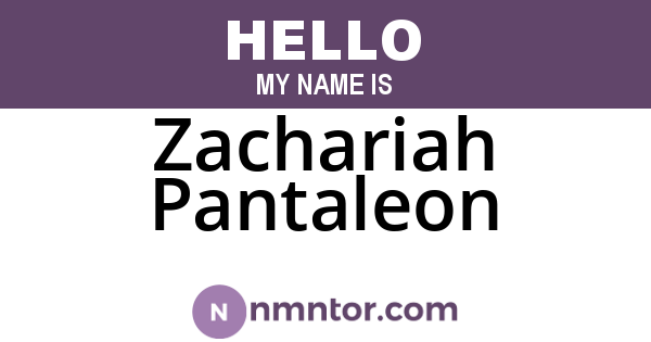 Zachariah Pantaleon