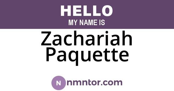 Zachariah Paquette