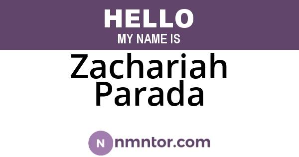 Zachariah Parada