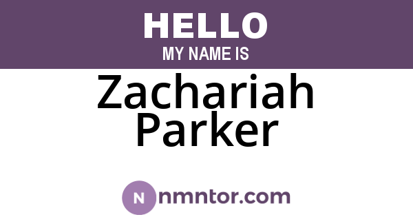 Zachariah Parker