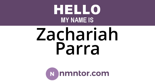 Zachariah Parra