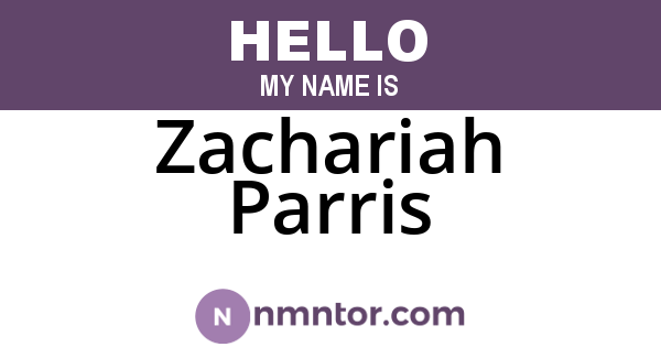 Zachariah Parris