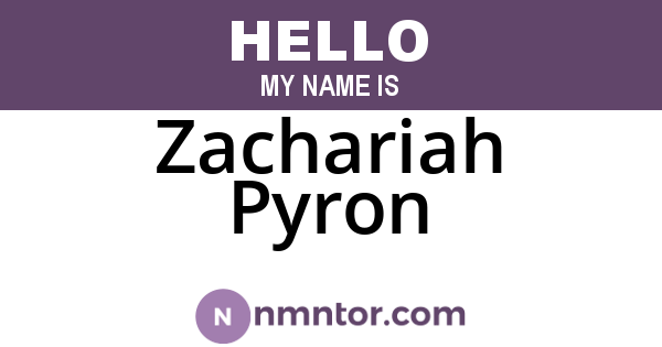 Zachariah Pyron