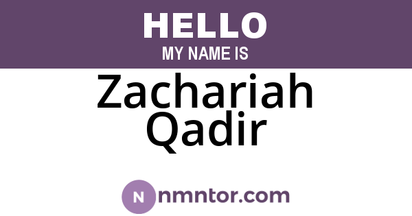 Zachariah Qadir