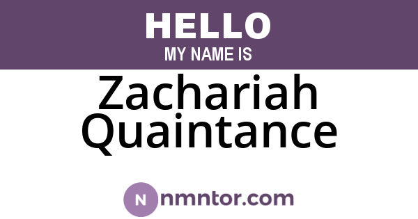 Zachariah Quaintance
